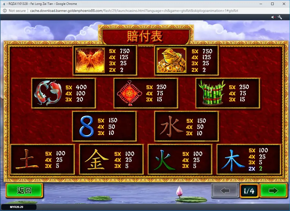 Dragon's Pearl scatter symbols spread across the Fei Long Zai Tian reels