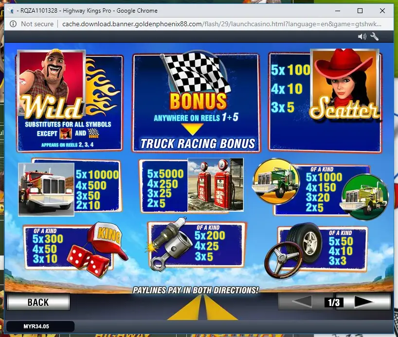 Highway Kings Pro truck selection screen with three trucks to choose from