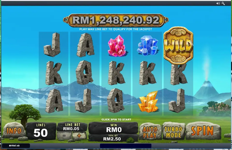 Jackpot Giant reels with the giant character standing above the grid