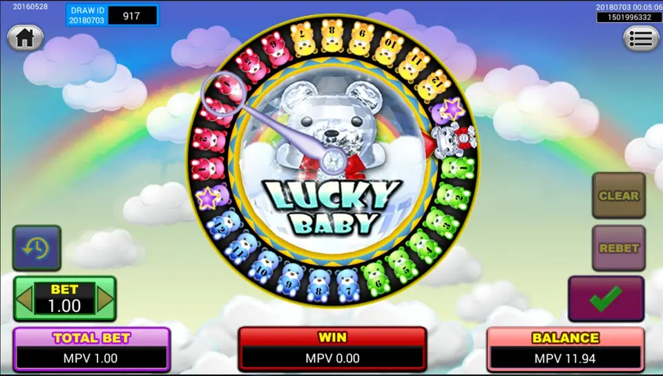 Lucky Baby Mul reels on Sky777 framed by gold with dragon pillars