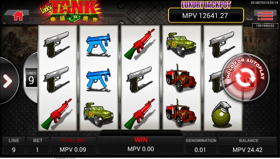 Lucky Tank slot on Sky777 with military-themed reels and a tank
