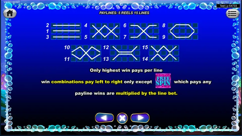 Mermaid paytable on Sky777 showing two-match and three-match symbols