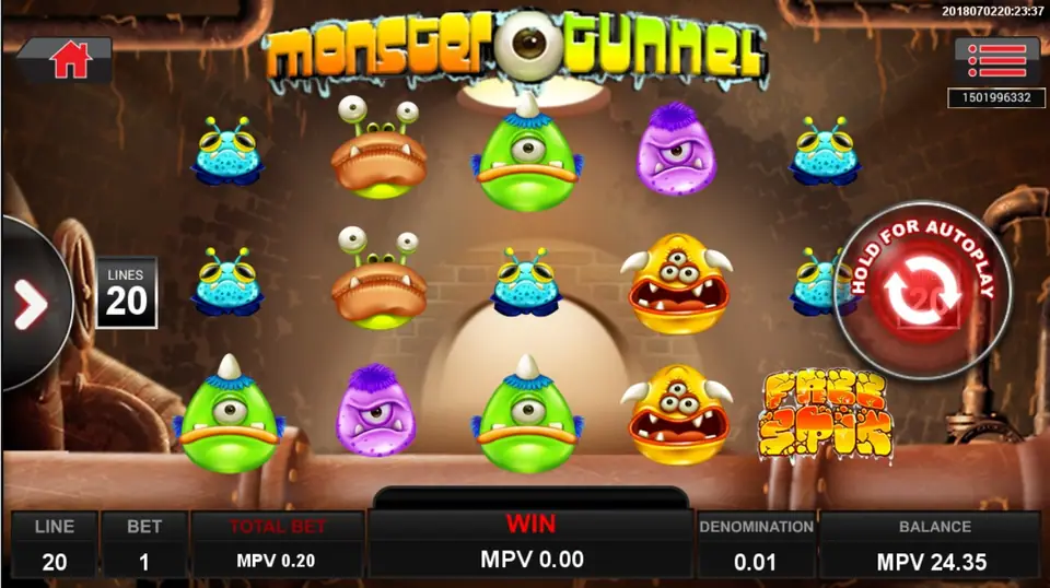 Monster Tunnel slot on Sky777 with graffiti-style frameless reels