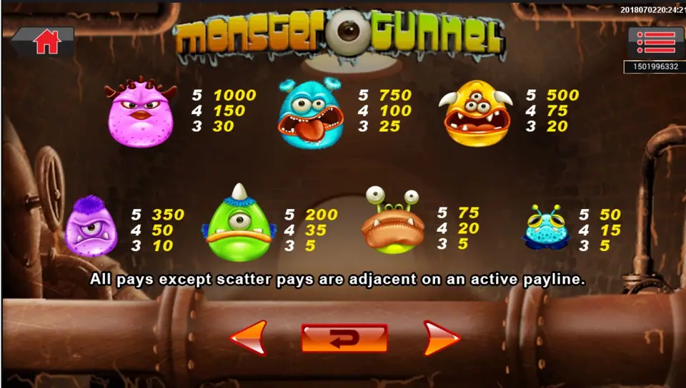 Monster Tunnel free games triggered by the graffiti art symbols