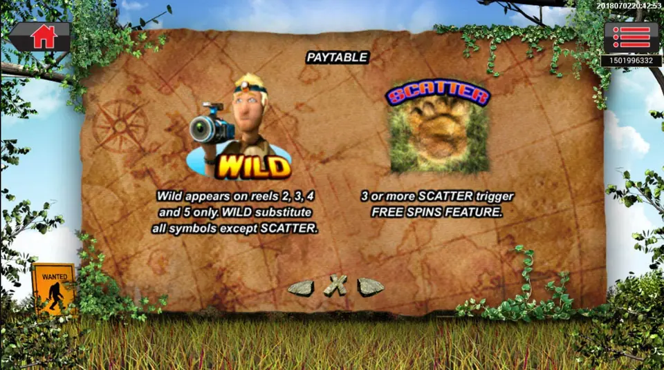 Mr.Big Foot rules page with feature details on Sky777