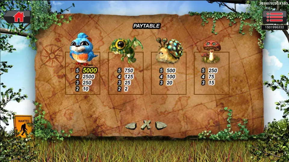 Mr.Big Foot bet controls at the bottom of the Sky777 screen