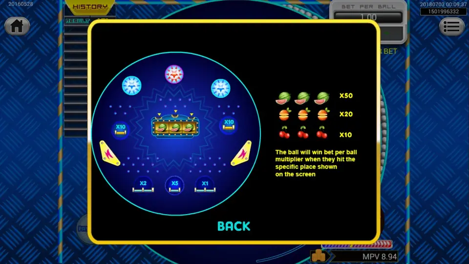 Pinball Fortune portrait layout on Sky777 with five reels and six rows