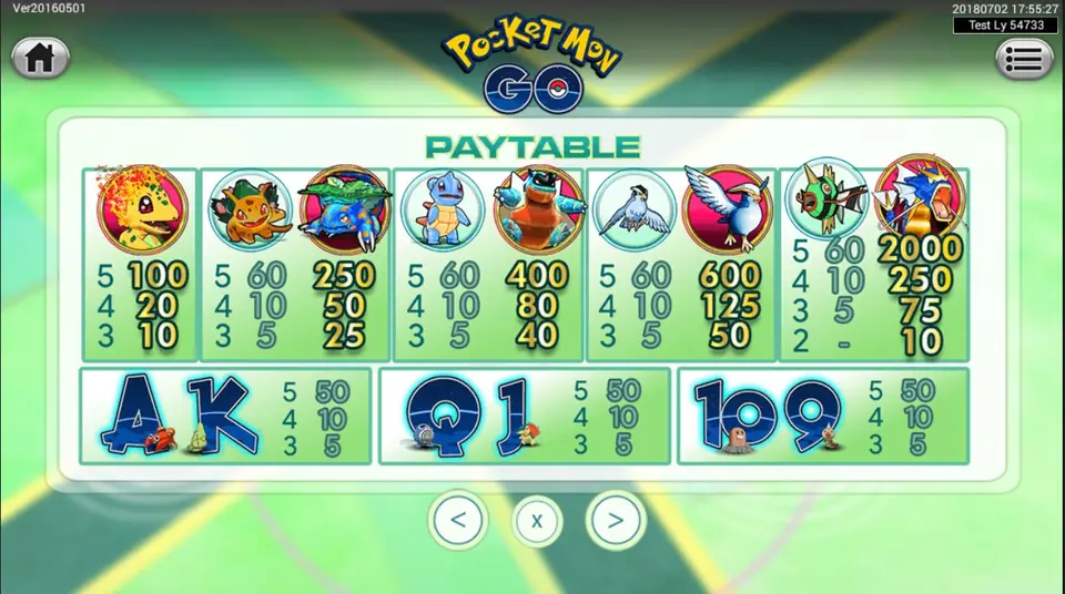 Pocketmon GO top value symbol landing on the reels