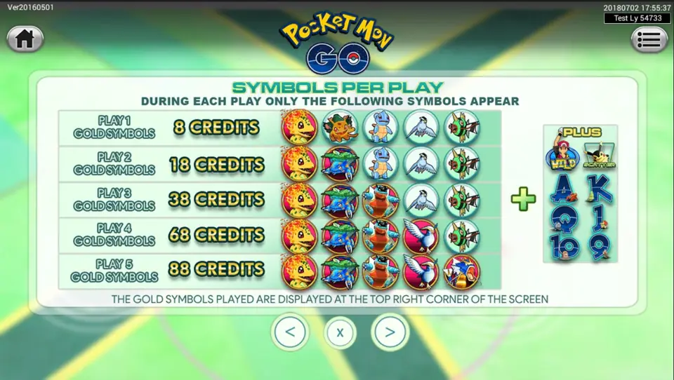 Pocketmon GO bet controls and balance on Sky777