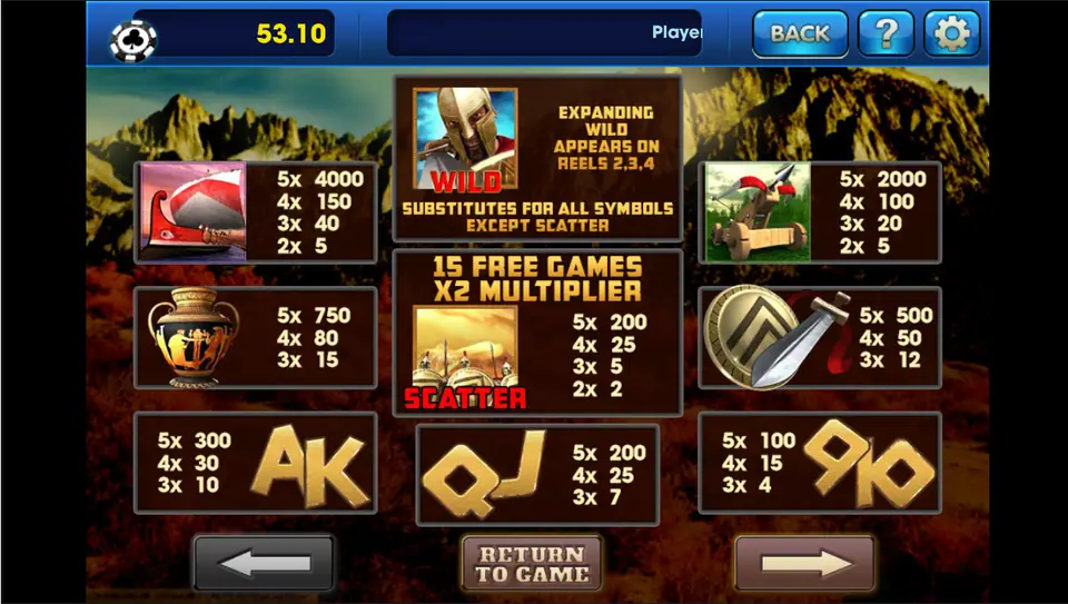 Sparta reels on 3Win8 with warrior and shield symbols